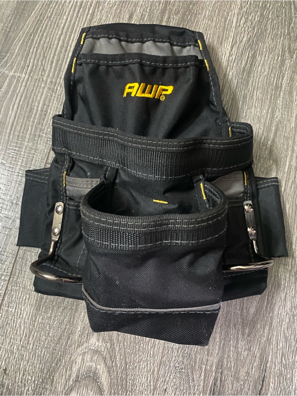 AWP Heavy-Duty Tool Belt Pouch / Organizer – Black & Gray